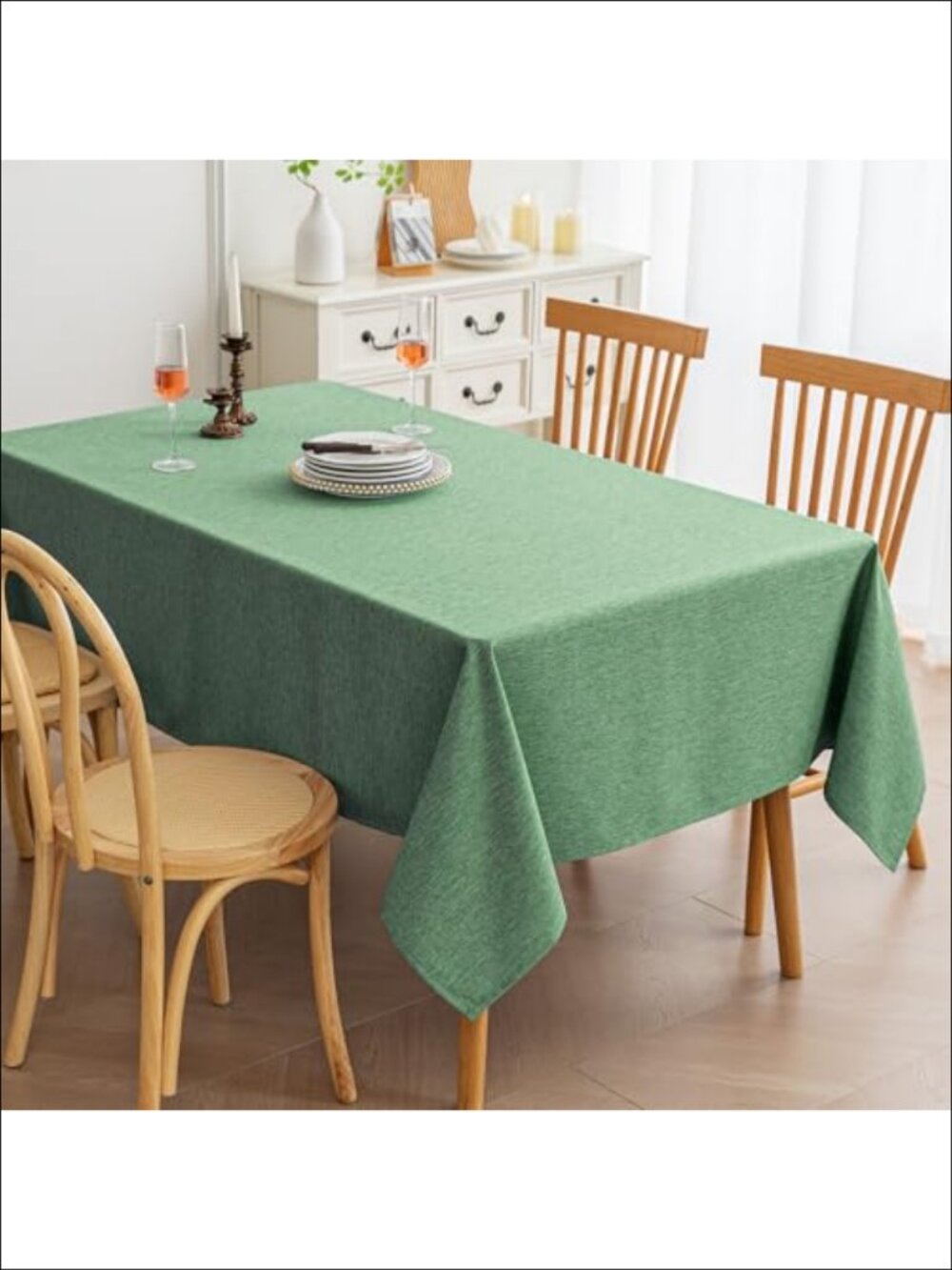 Faux Linen Tablecloths Water-Repellent Wrinkle Resistant Washable 60x120 Pack